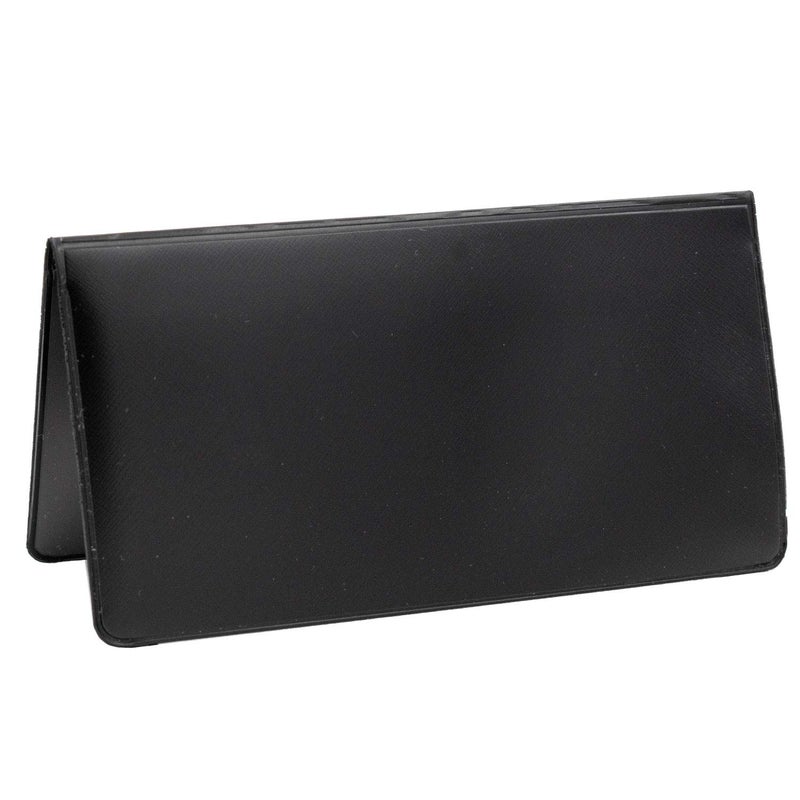 CAROUSELCHECKS Black Vinyl Checkbook Cover, Top Tear Personal Vinyl Checkbook Cover - Image 1